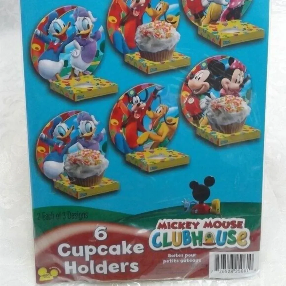Disney Mickey Mouse Clubhouse Easy Assembly Package of 6 Cupcake Holders NEW
